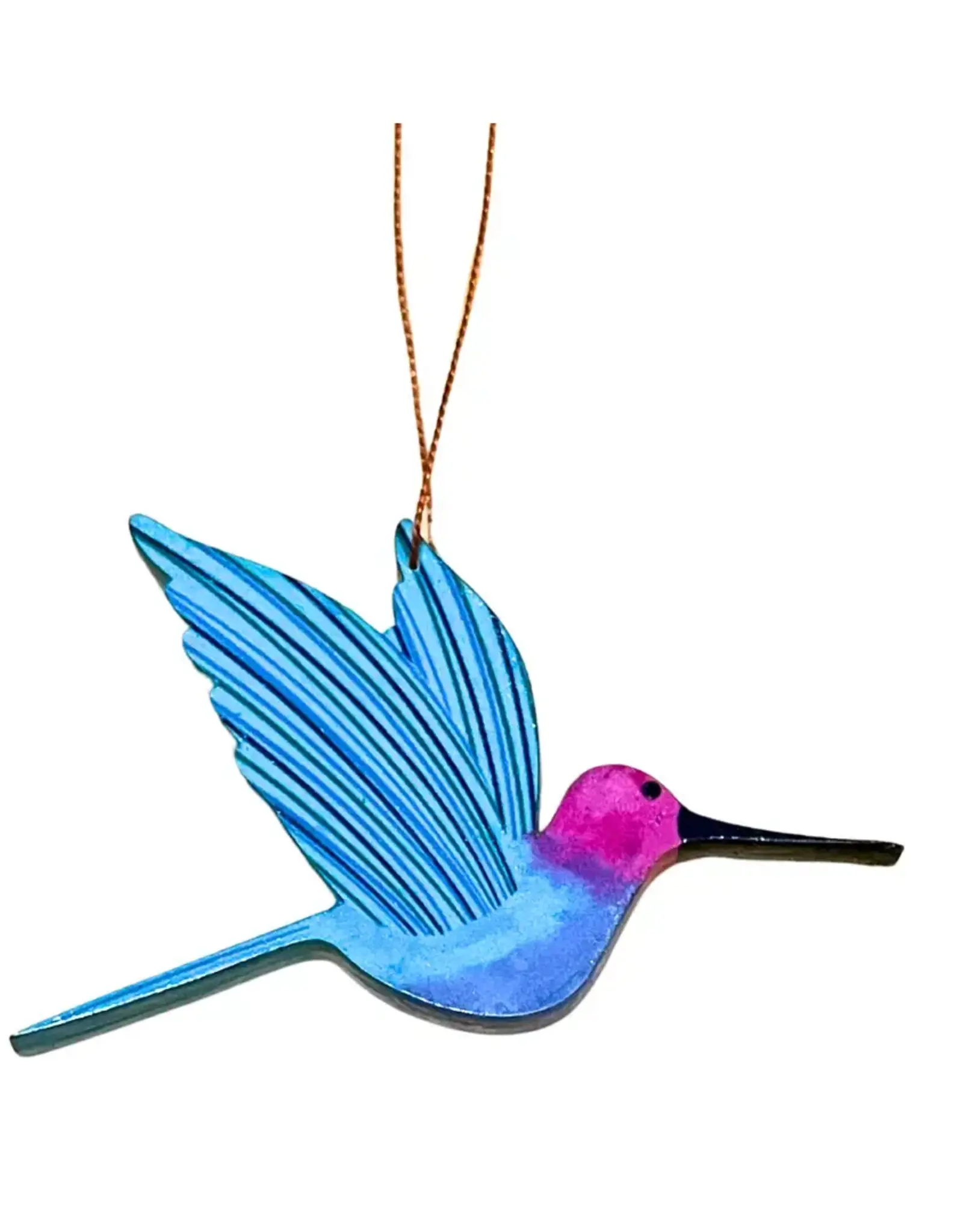 Tulia Artisans Hummingbird Wood Ornament