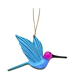 Tulia Artisans Hummingbird Wood Ornament