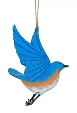 Tulia Artisans Eastern Bluebird Wood Ornament