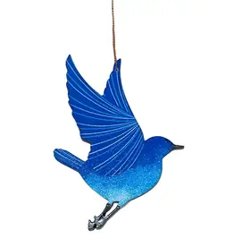 Tulia Artisans Blue Bird Wood Ornament