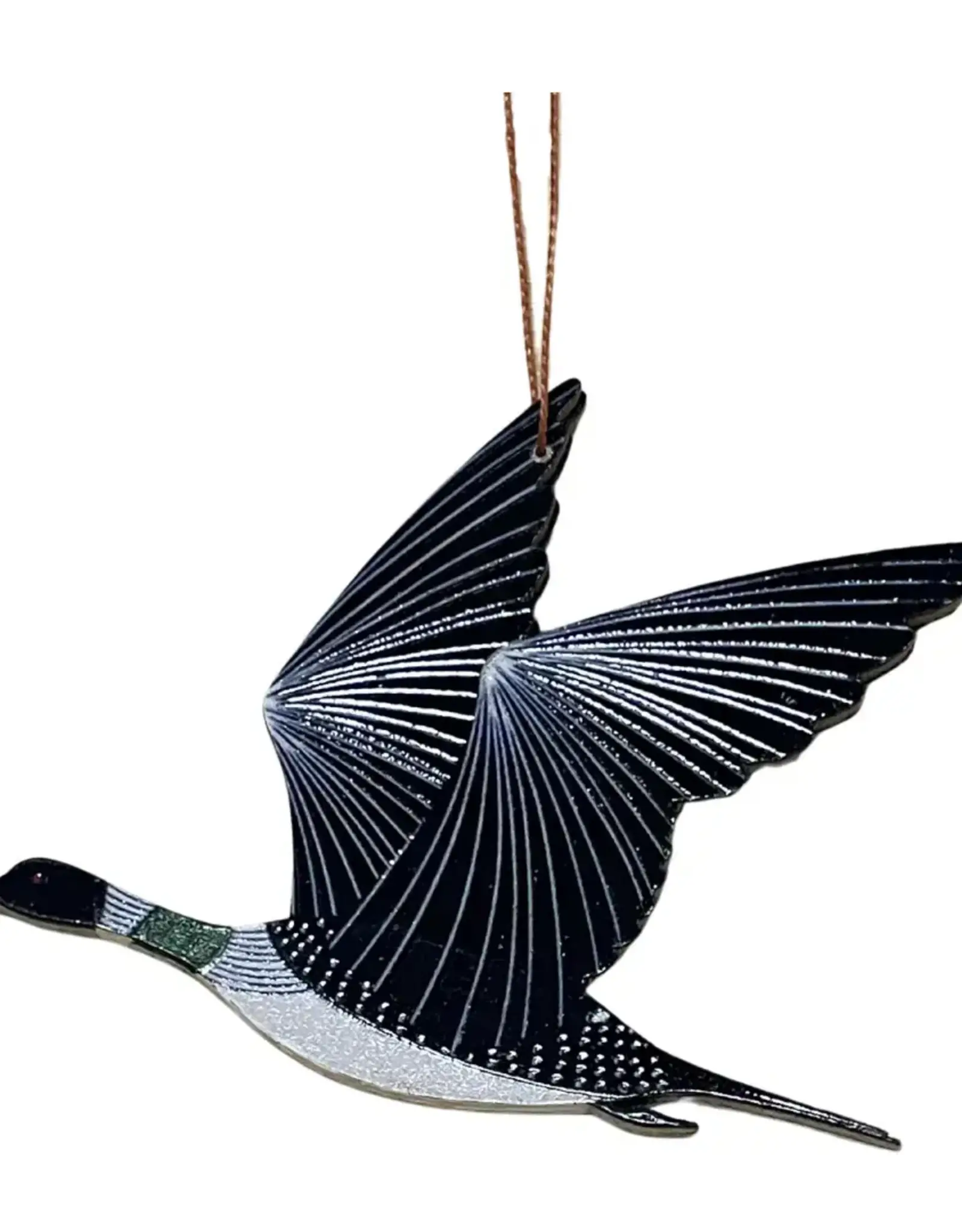 Tulia Artisans Loon Wood Ornament