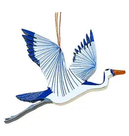 Tulia Artisans Heron Wood Ornament