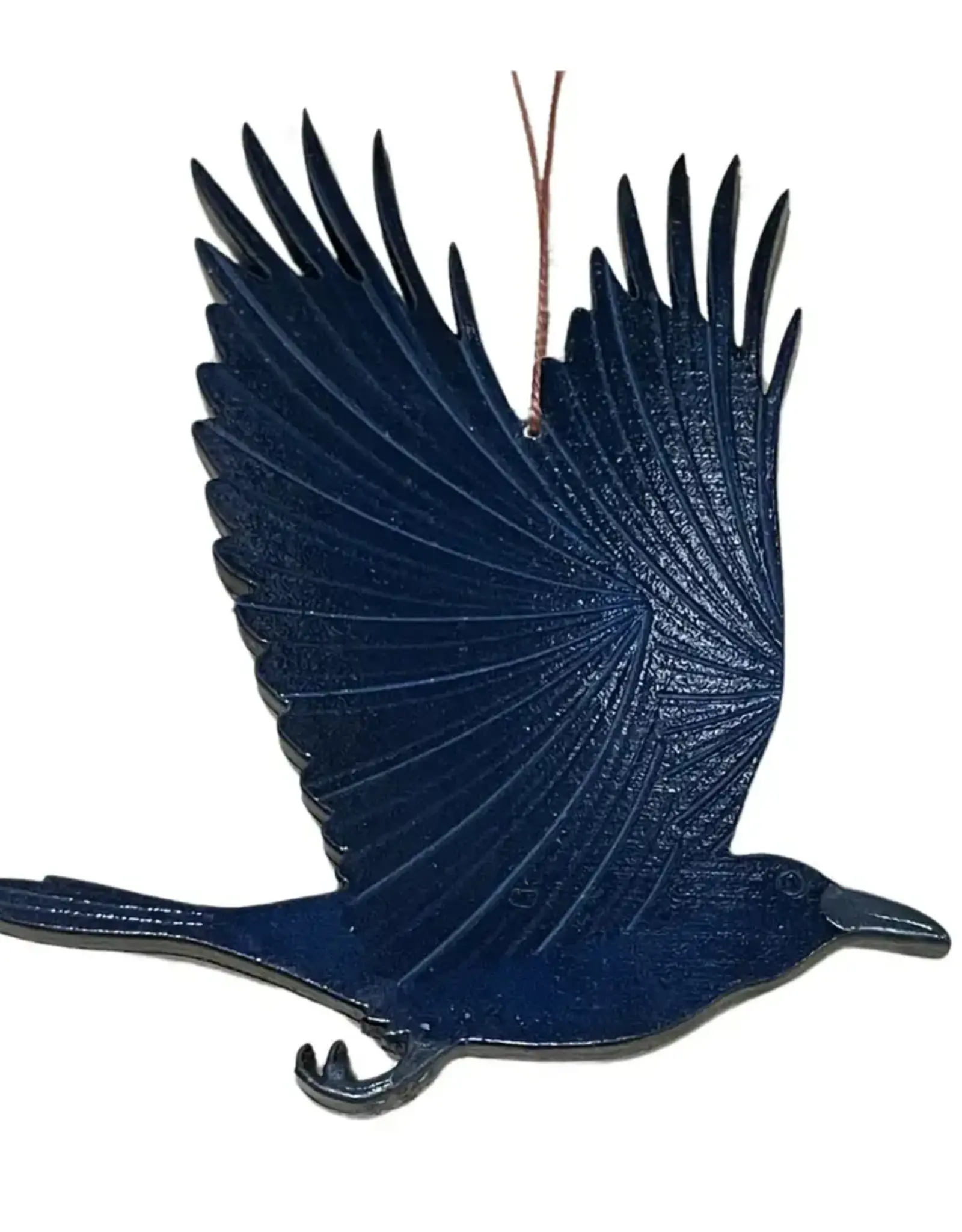 Tulia Artisans Raven Crow Wood Ornament