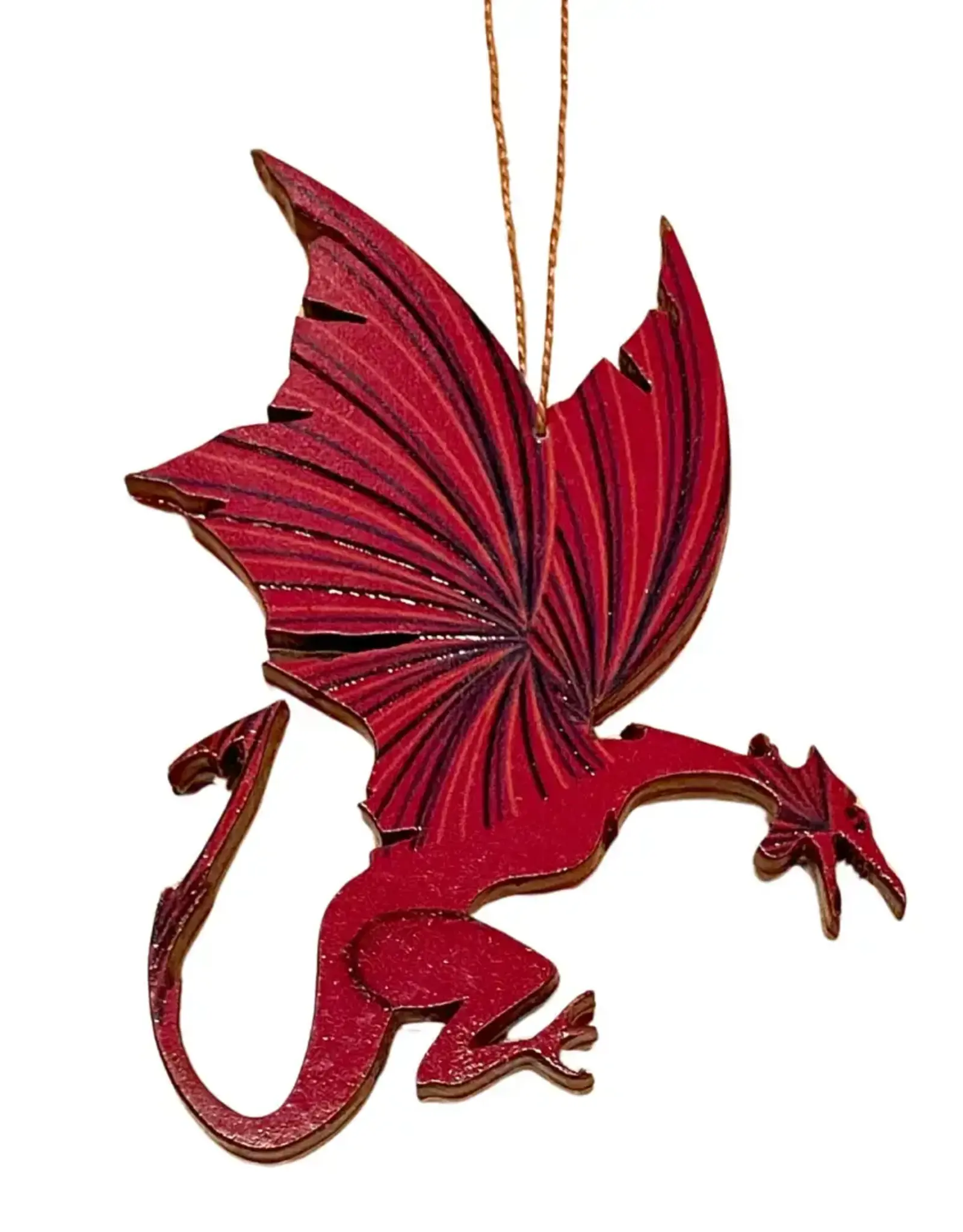 Tulia Artisans Welsh Dragon Wood Ornament