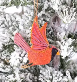 Tulia Artisans Cardinal Wood Ornament