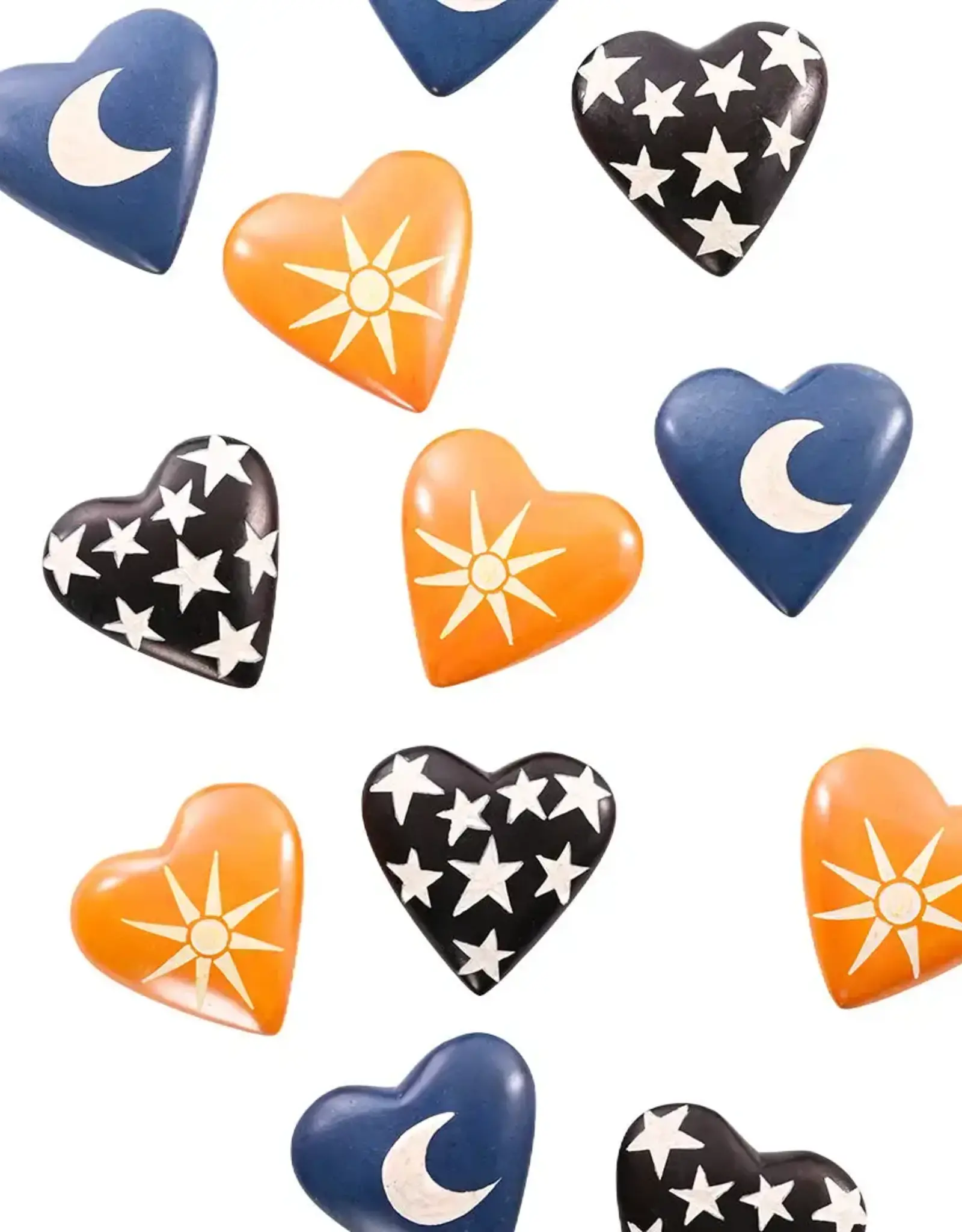 Swahili African Modern Celestial Soapstone Heart