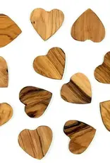 Swahili African Modern Olivewood Tiny Heart Tokens