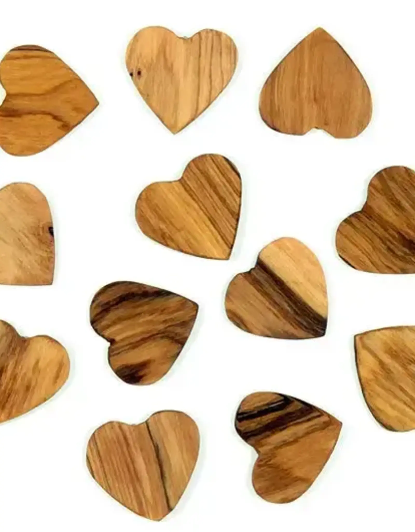 Swahili African Modern Olivewood Tiny Heart Tokens