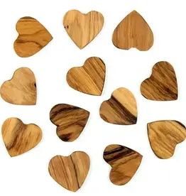 Swahili African Modern Olivewood Tiny Heart Tokens
