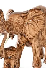 Swahili African Modern Mama and Baby African Elephant Sculpture