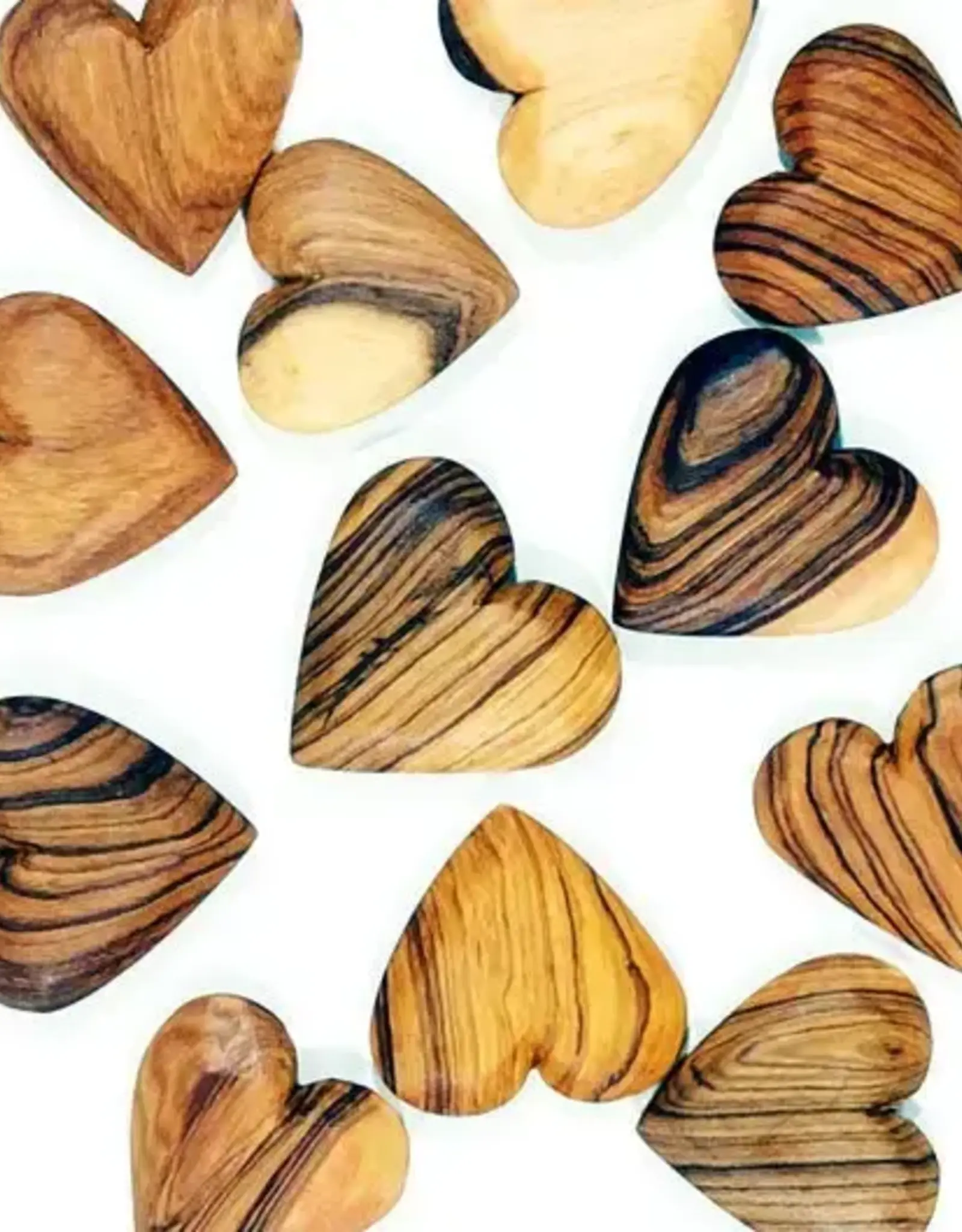 Swahili African Modern Flat Olivewood Hearts