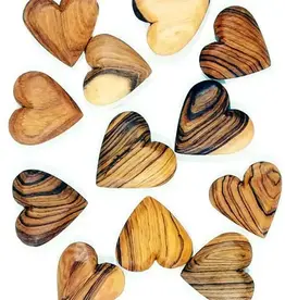 Swahili African Modern Flat Olivewood Hearts