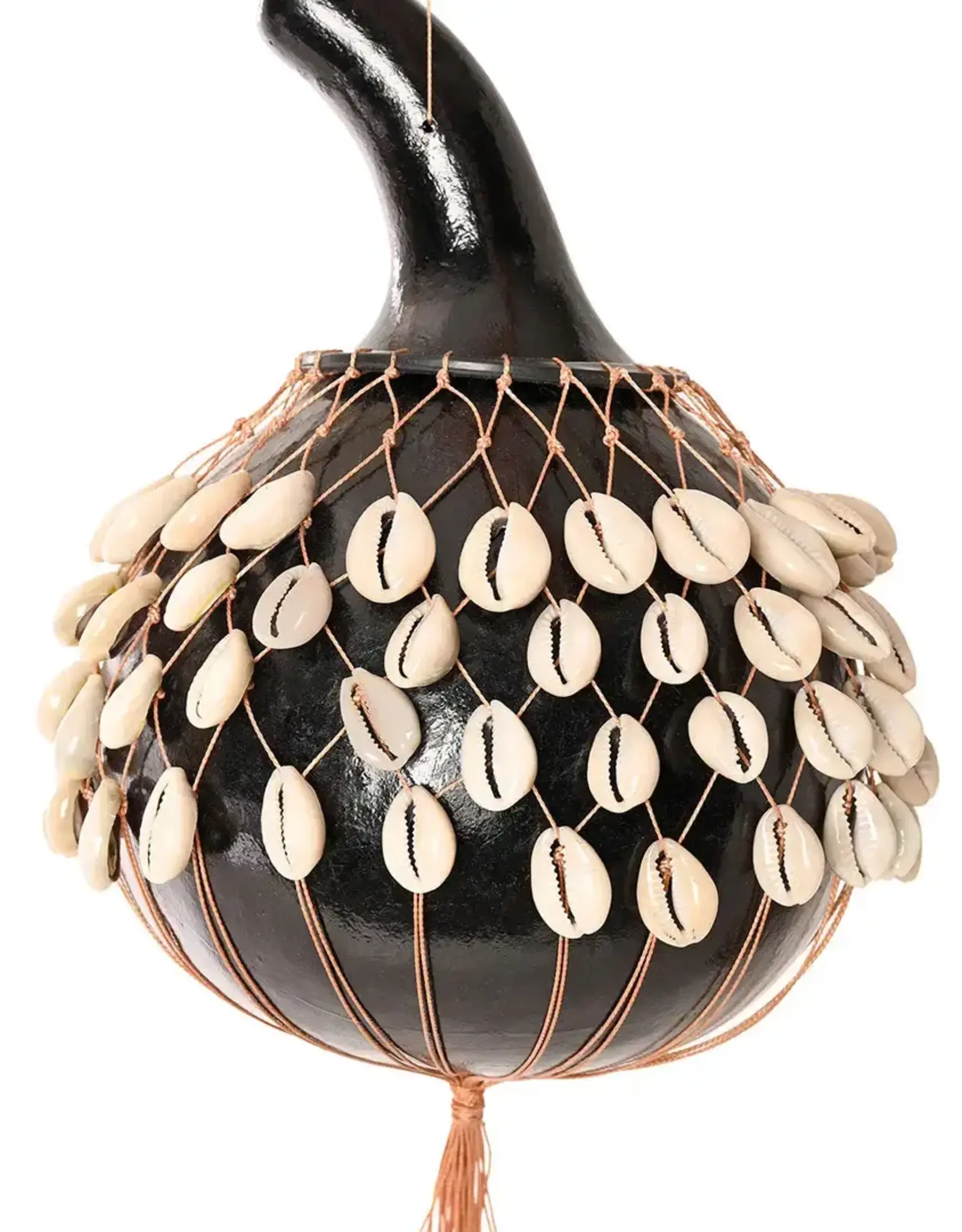 Swahili African Modern Calabash Gourd and Cowrie Shell Shekere