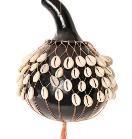 Swahili African Modern Calabash Gourd and Cowrie Shell Shekere