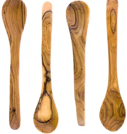 Swahili African Modern Wild Olive Wood Tasting Spoons