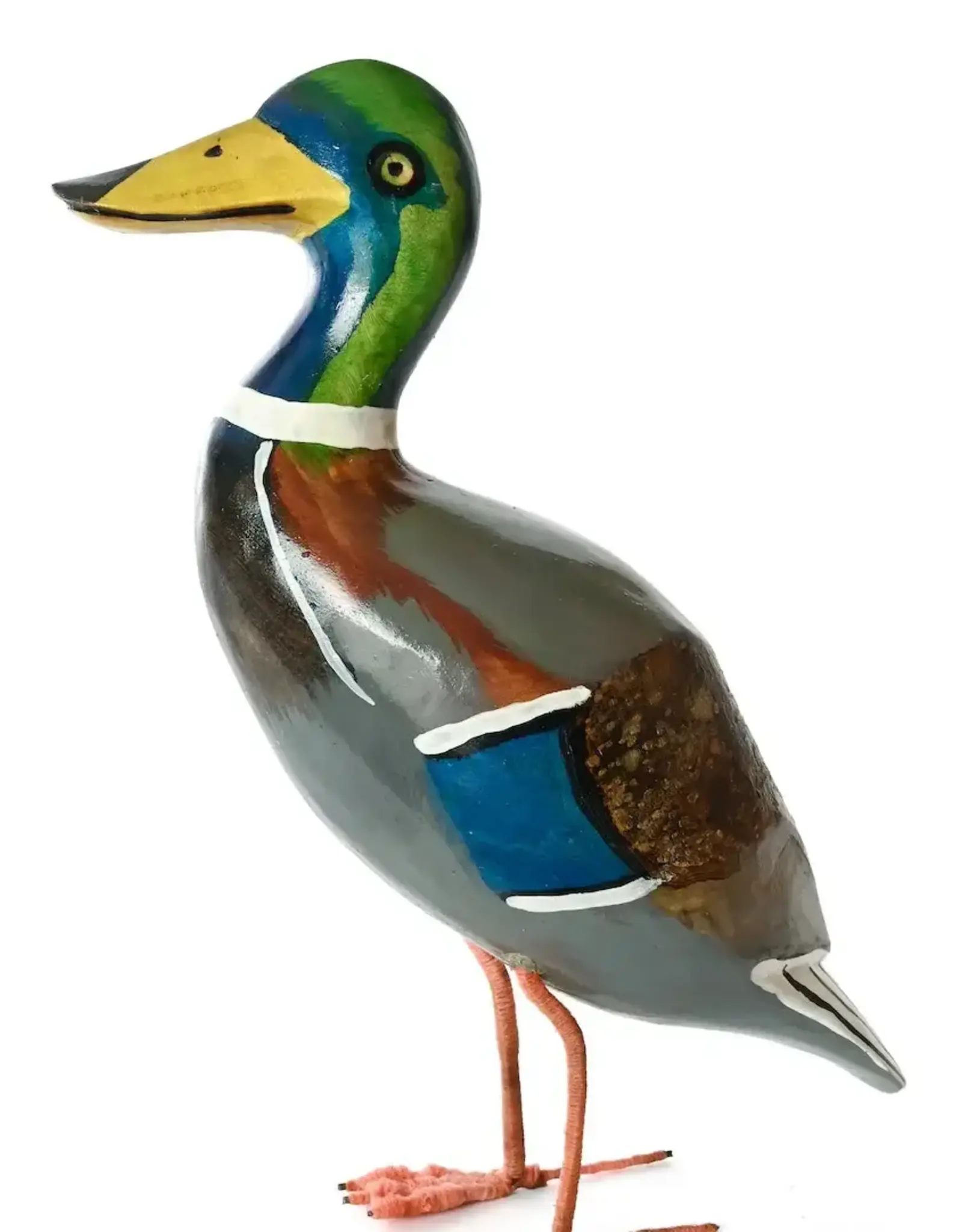 Swahili African Modern Jacaranda Wood Drake Mallard Sculpture