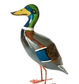 Swahili African Modern Jacaranda Wood Drake Mallard Sculpture