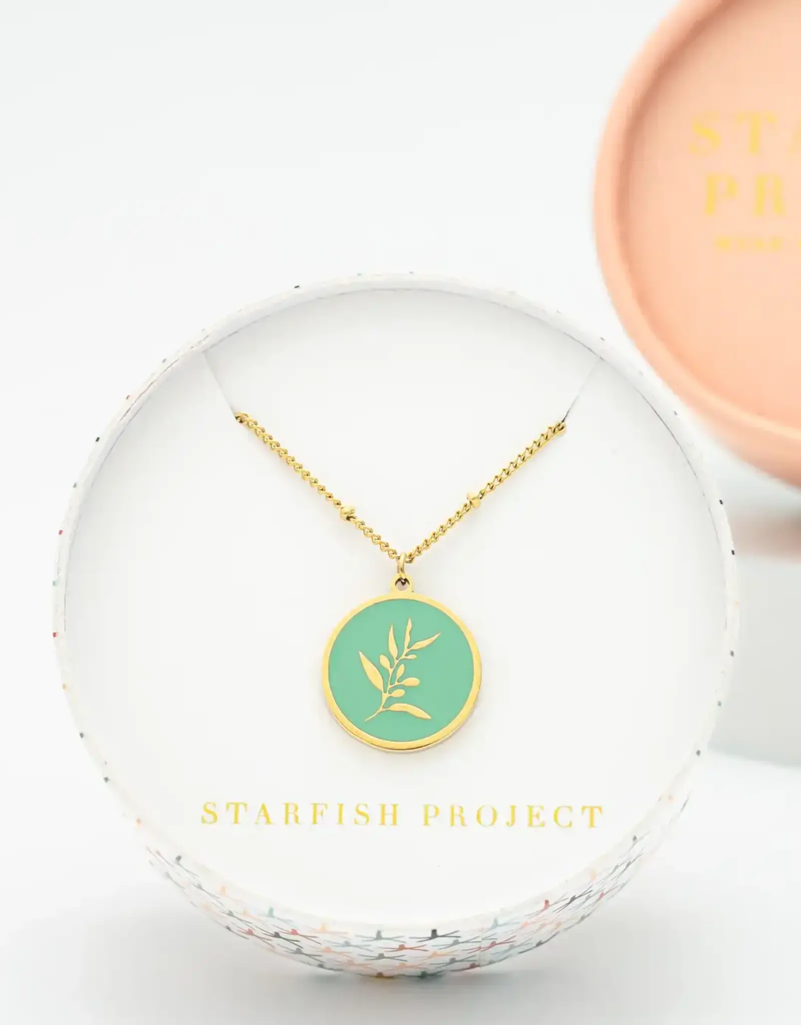Starfish Project Resilience Leaf Necklace in Mint