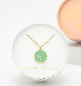 Starfish Project Resilience Leaf Necklace in Mint