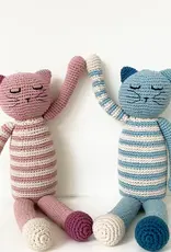 Pebble Blue Sleeping Kitten Plush Toy