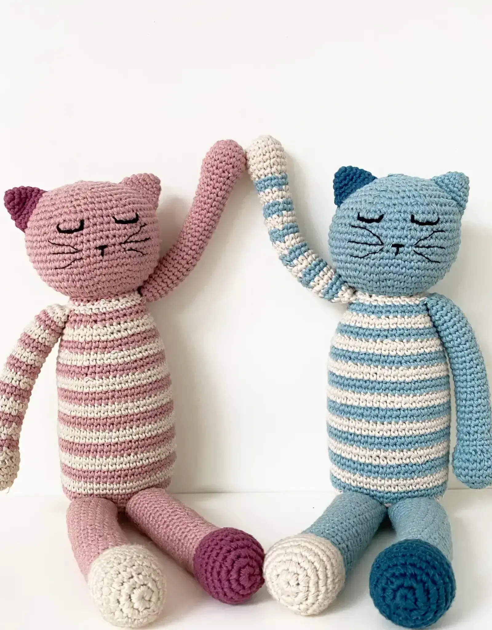 Pebble Blue Sleeping Kitten Plush Toy