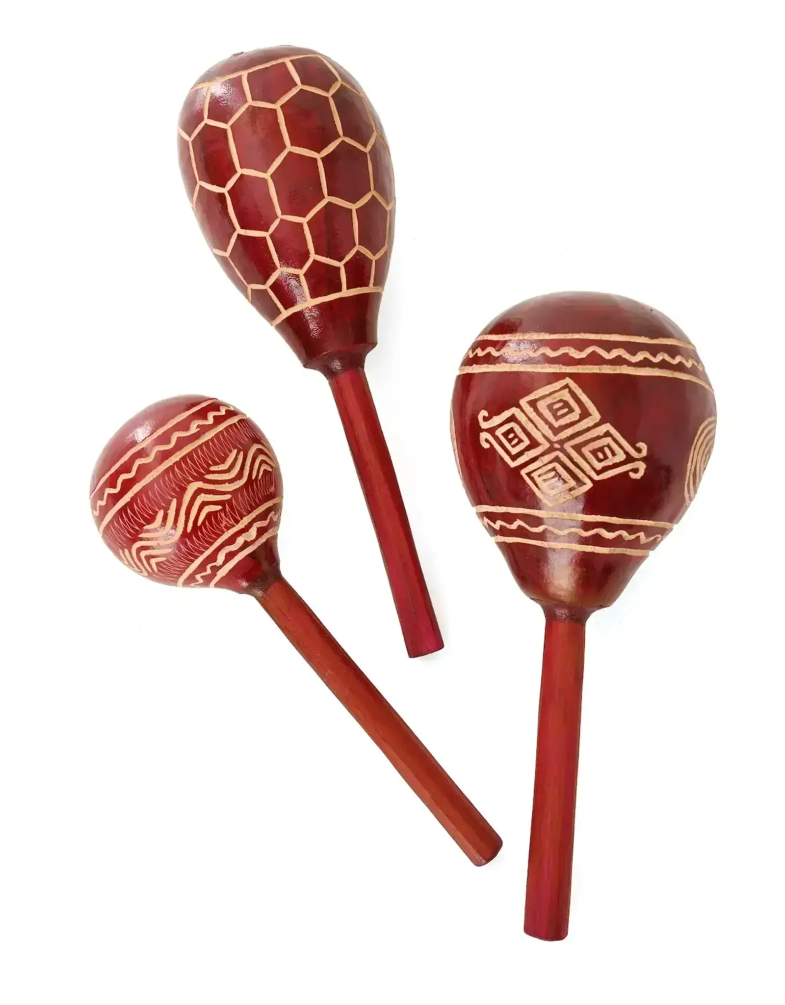 Swahili African Modern Hand Carved Gourd Maraca Shaker - Assorted