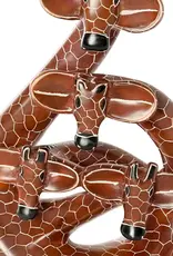 Swahili African Modern Giraffe Family of Four Sculpture