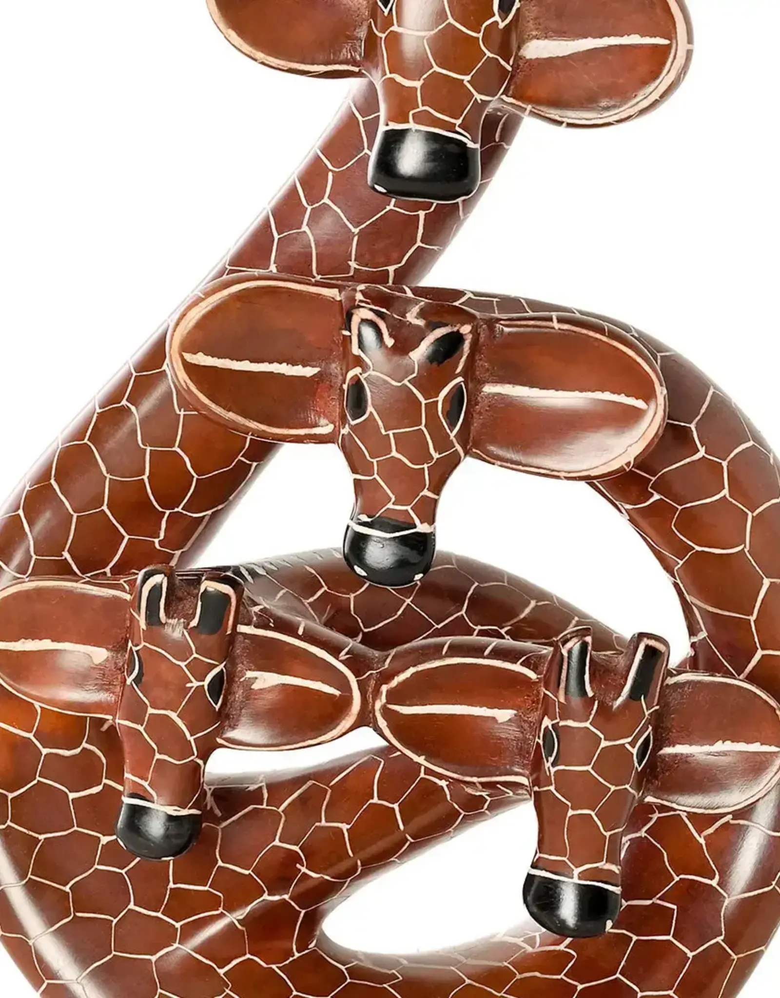 Swahili African Modern Giraffe Family of Four Sculpture