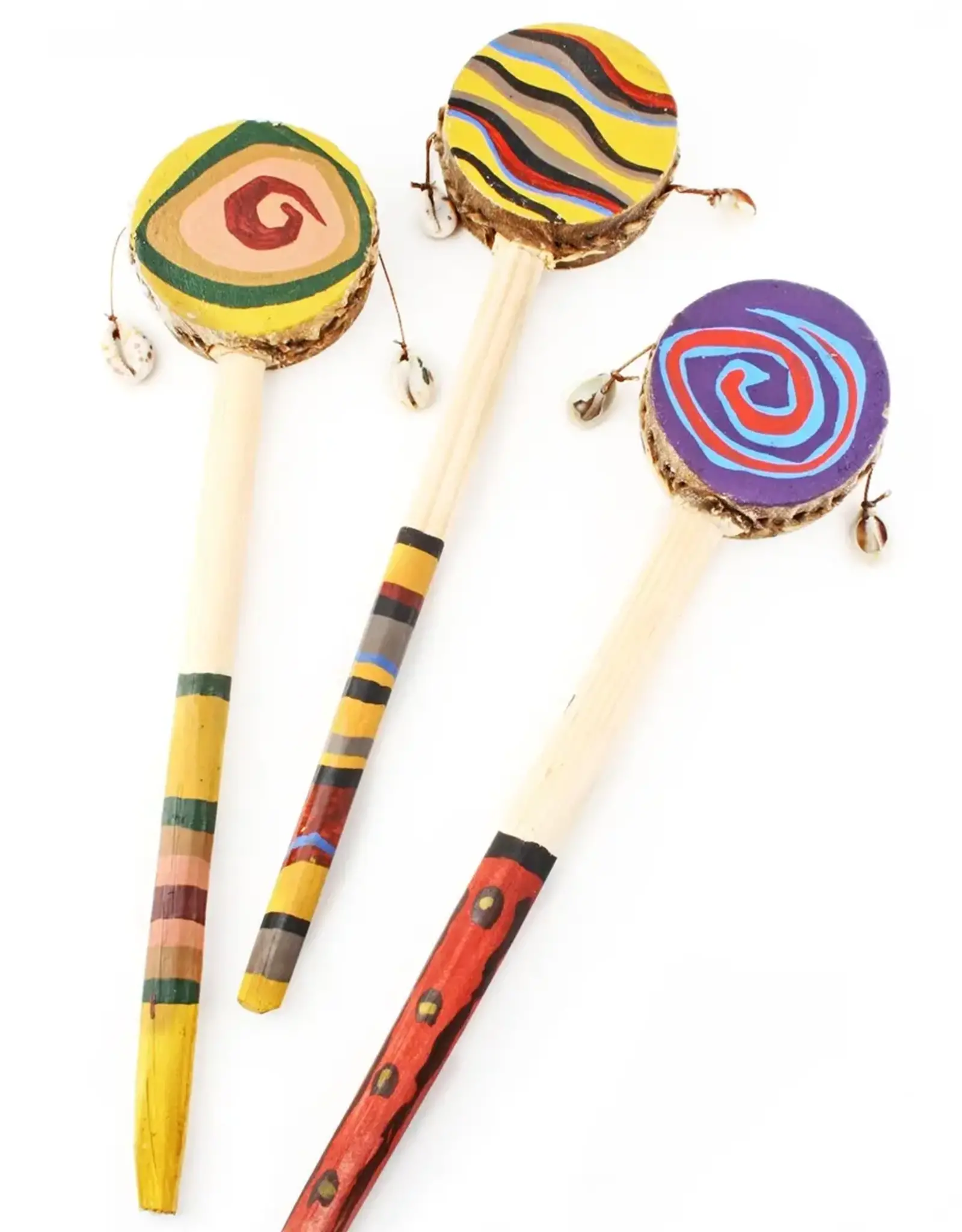 Swahili African Modern Tiny Handpainted Spin Drum
