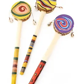 Swahili African Modern Tiny Handpainted Spin Drum