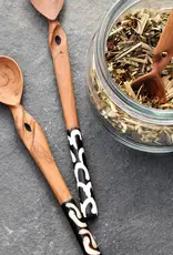 Swahili African Modern Hand Carved Twisted Sugar Spoon