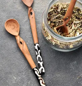 Swahili African Modern Hand Carved Twisted Sugar Spoon