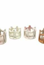 Global Crafts Circle of Friends Natural Stone Sculpture 3 - 3.5"