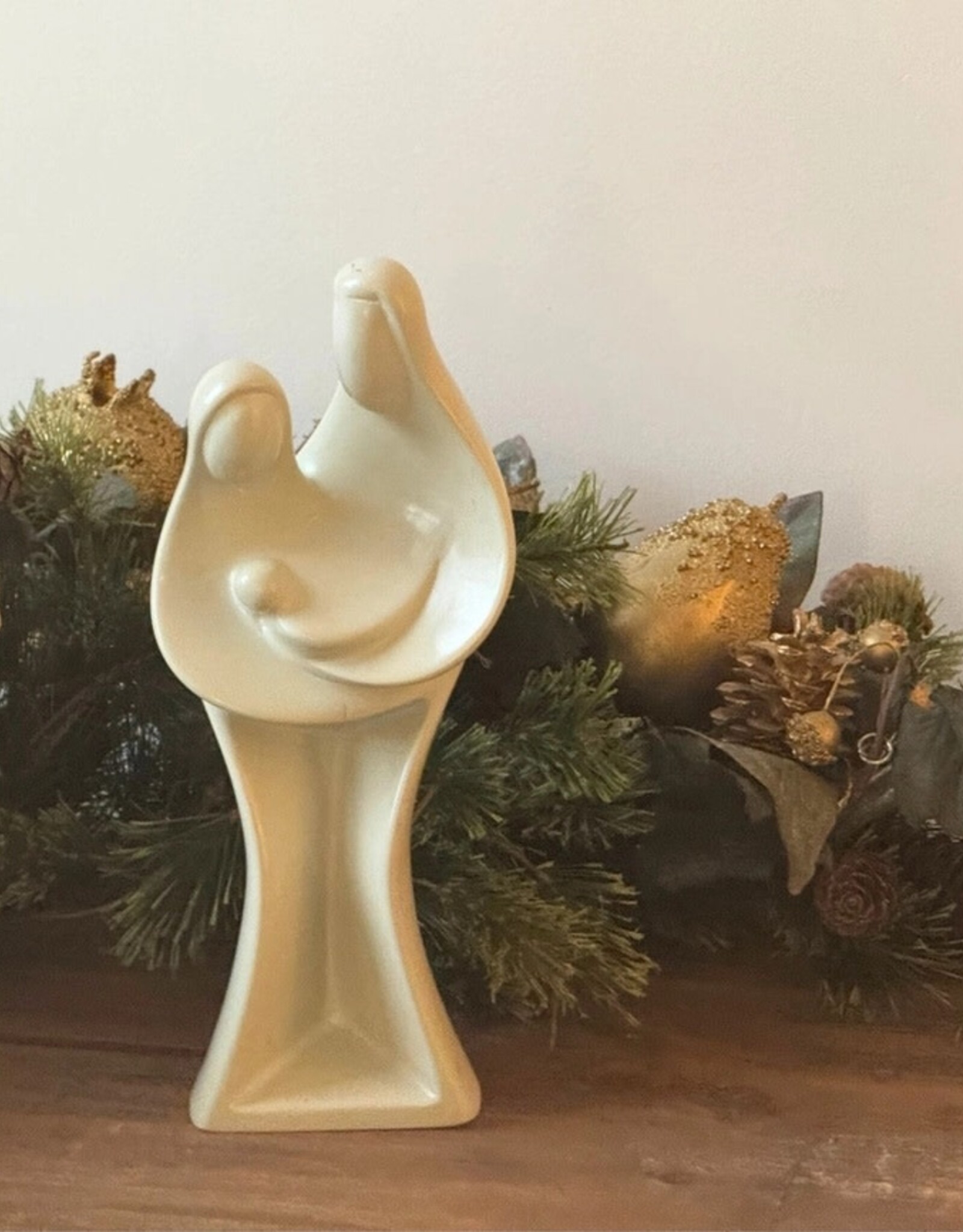 Global Crafts Hand-Carved Soapstone Kenya Holy Family Sculpture