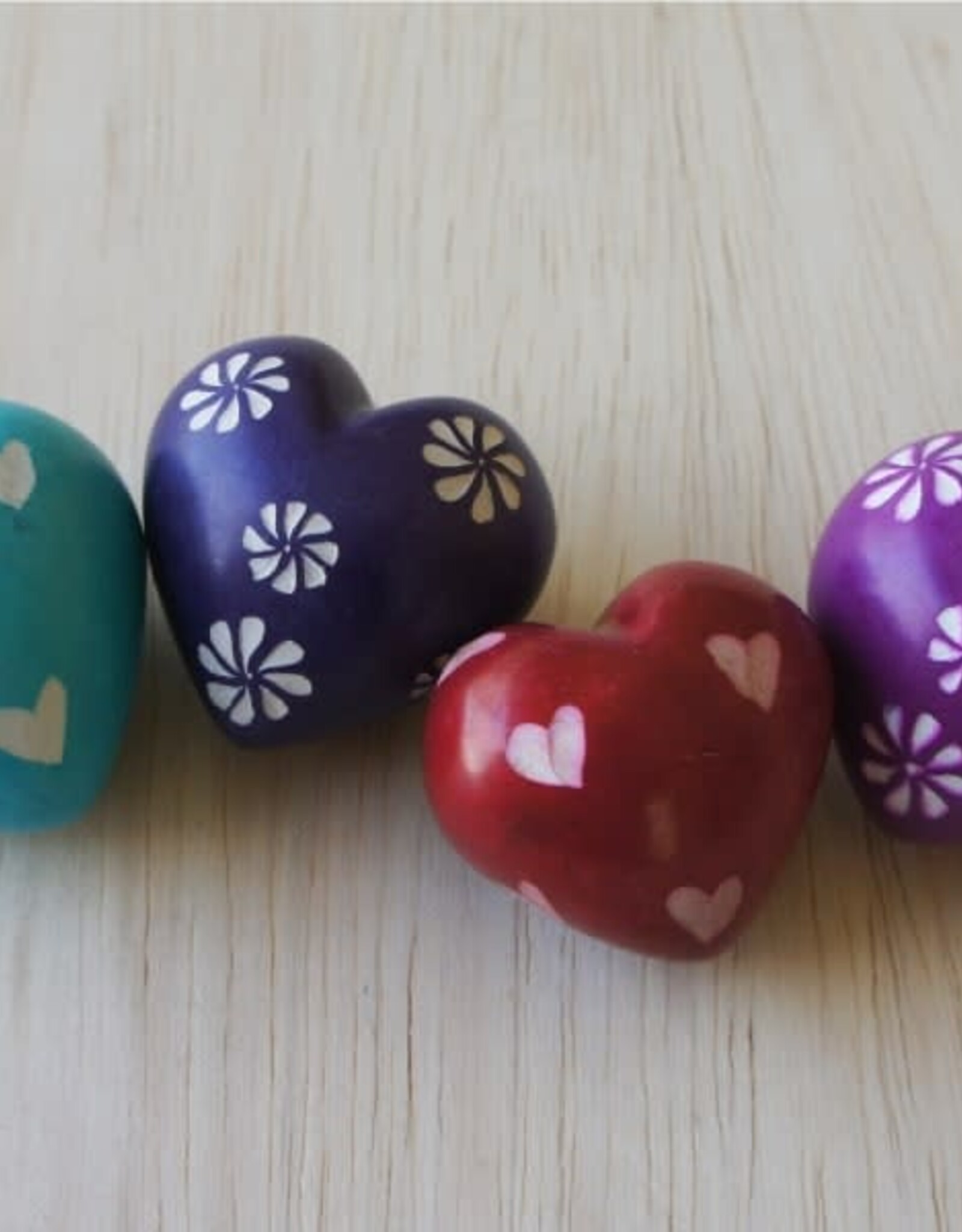 Swahili African Modern Colorful Etched Stone 1.5"