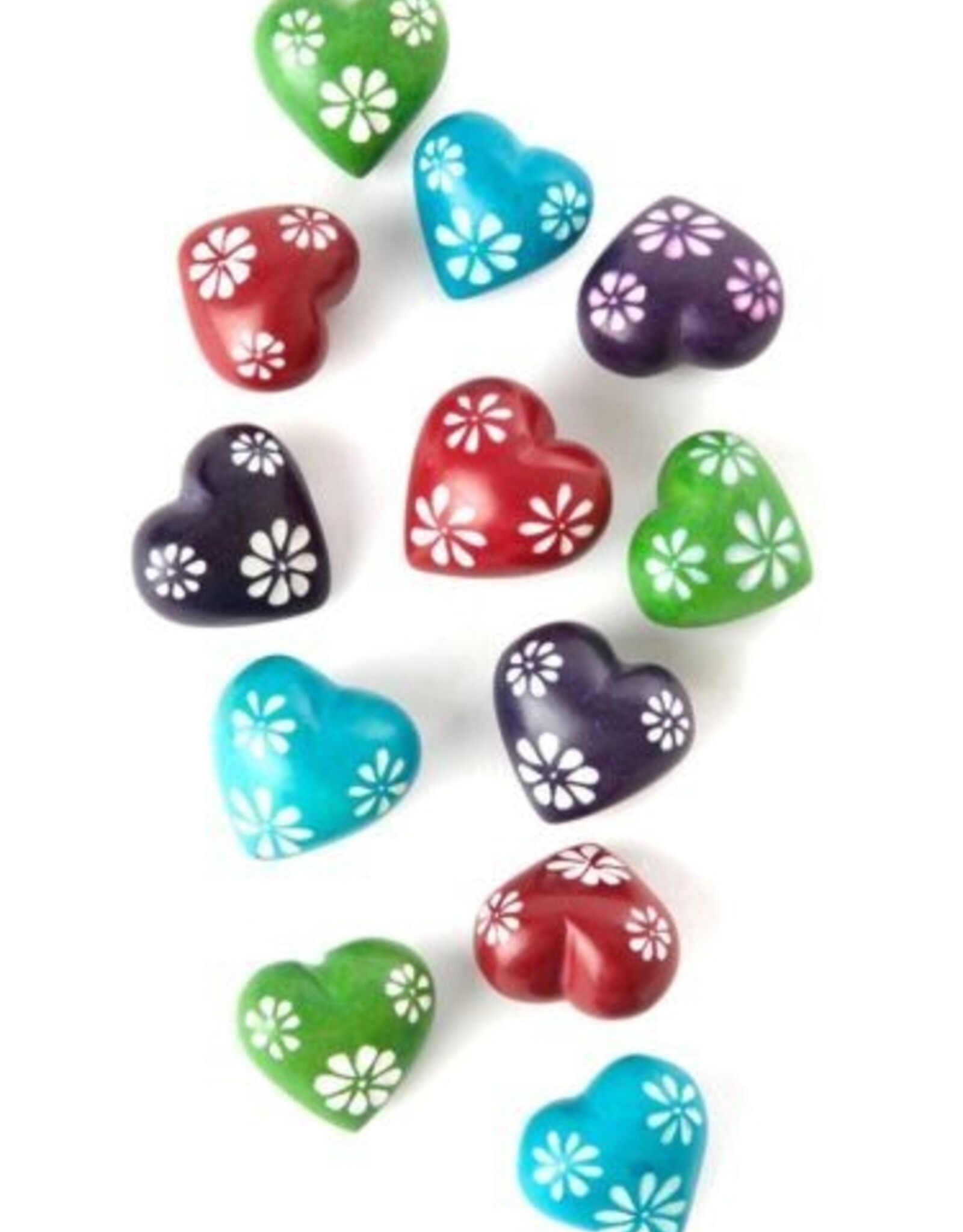 Swahili African Modern Colorful Etched Stone 1.5"