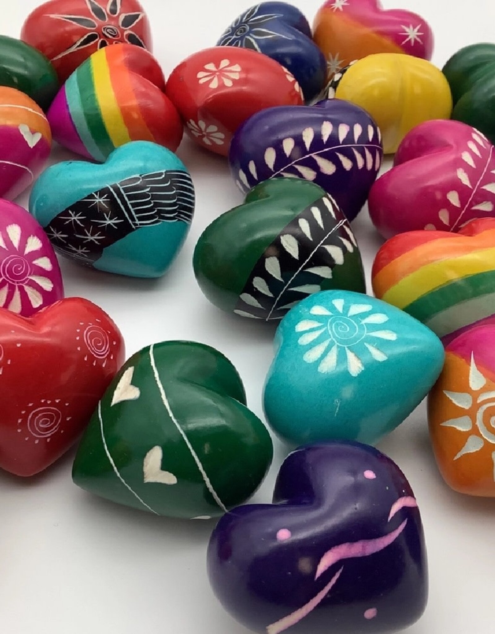 Swahili African Modern Colorful Etched Stone 1.5"