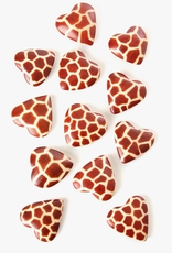 Swahili African Modern Safari Animal Print Soapstone Hearts