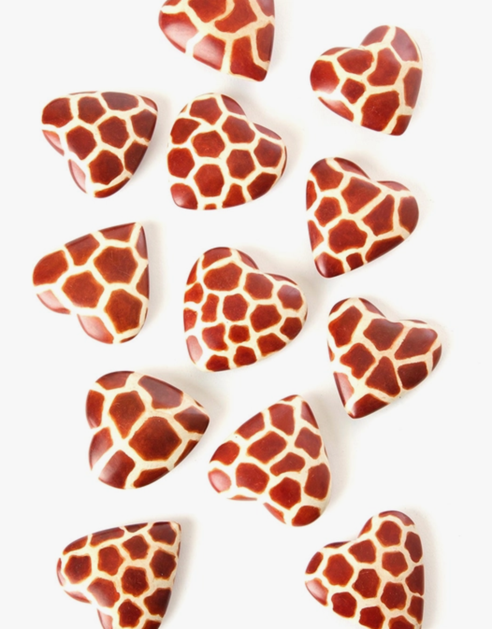 Swahili African Modern Safari Animal Print Soapstone Hearts