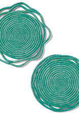 Serrv Mint Koho Raffia Charger