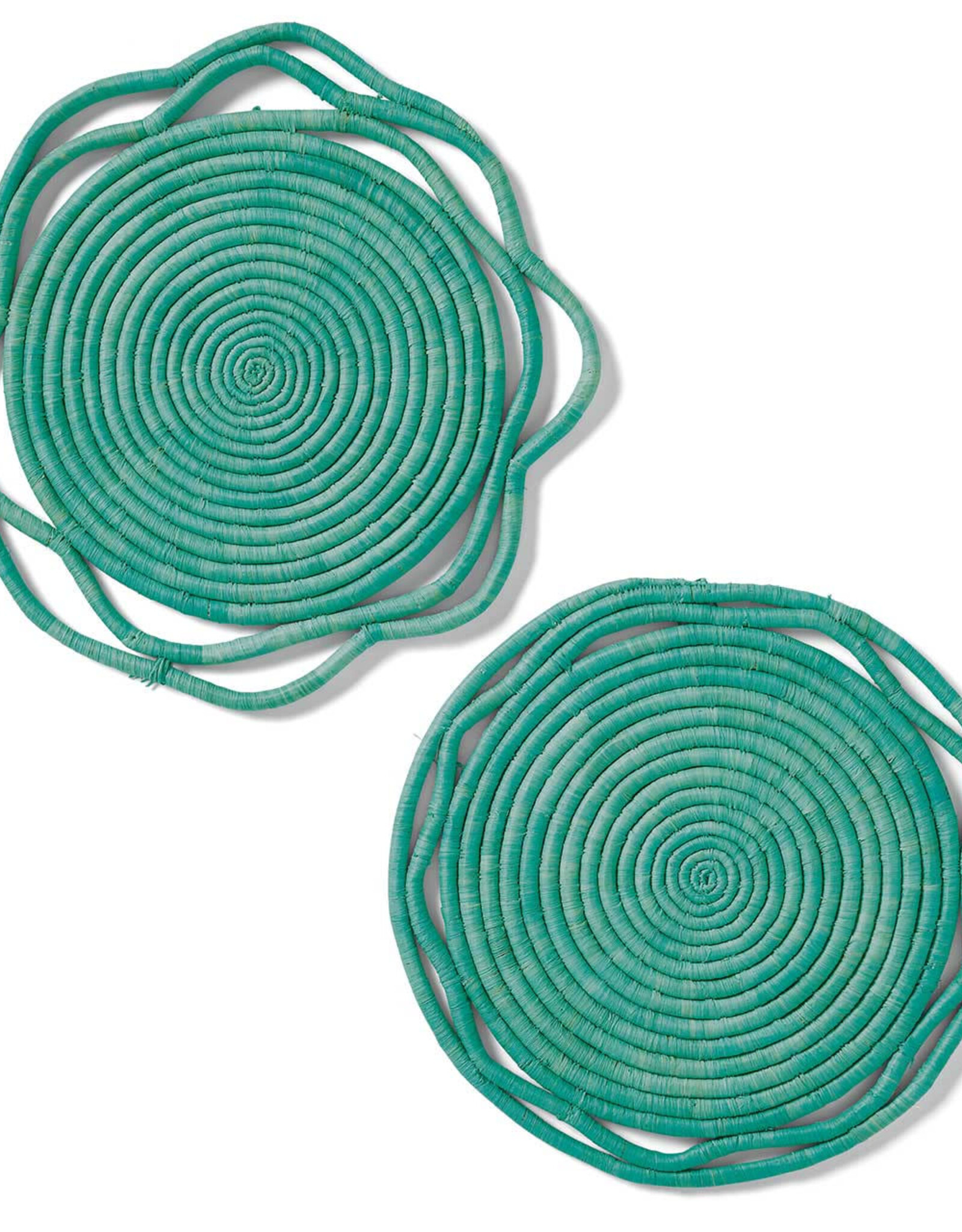 Serrv Mint Koho Raffia Charger