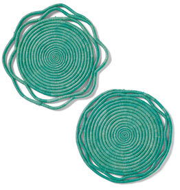 Serrv Mint Koho Raffia Charger