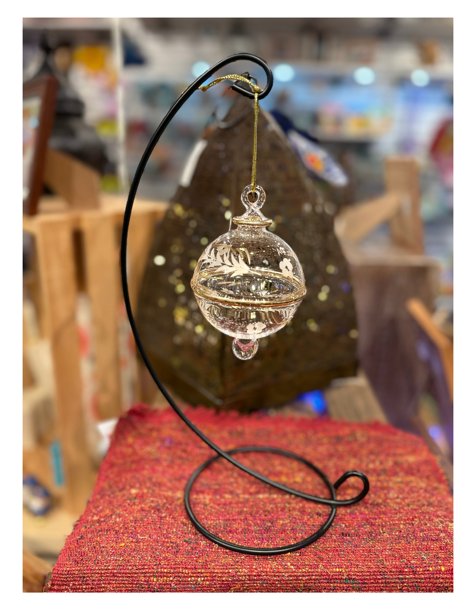 Dandarah Blown Glass Ornament - Delicate Flowers Lititz