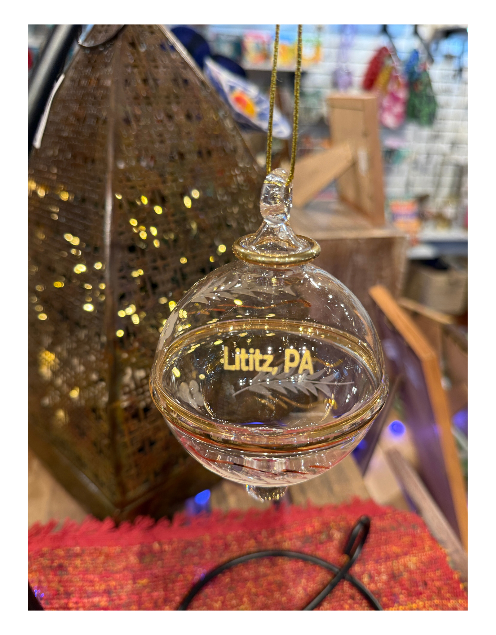 Dandarah Blown Glass Ornament - Delicate Flowers Lititz