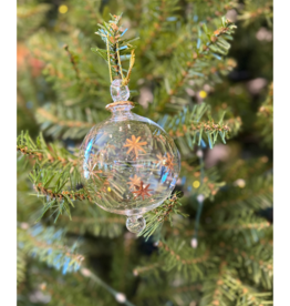 Dandarah Blown Glass Ornament - Gold Stars Lititz