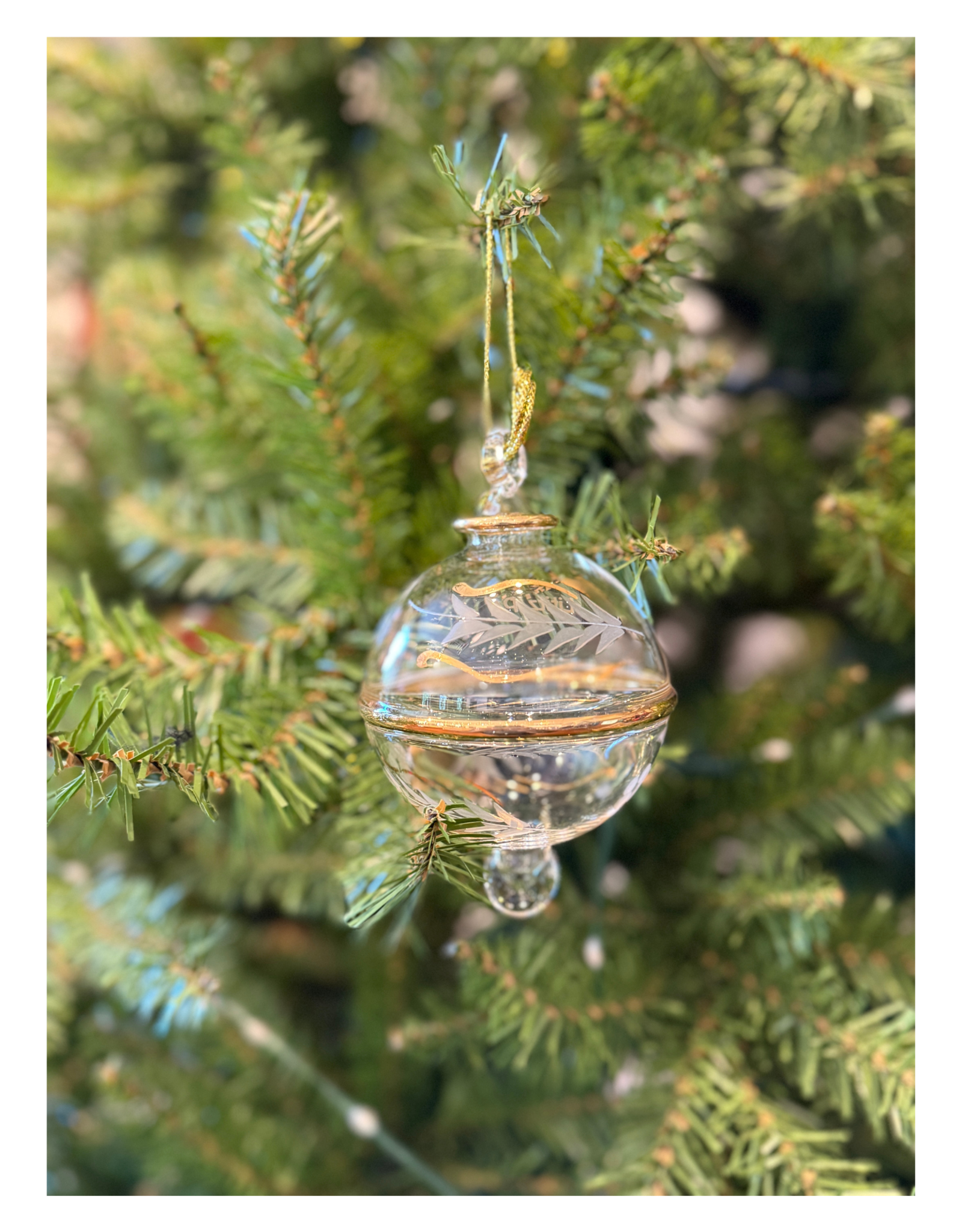 Dandarah Blown Glass Ornament - Delicate Flowers Lititz