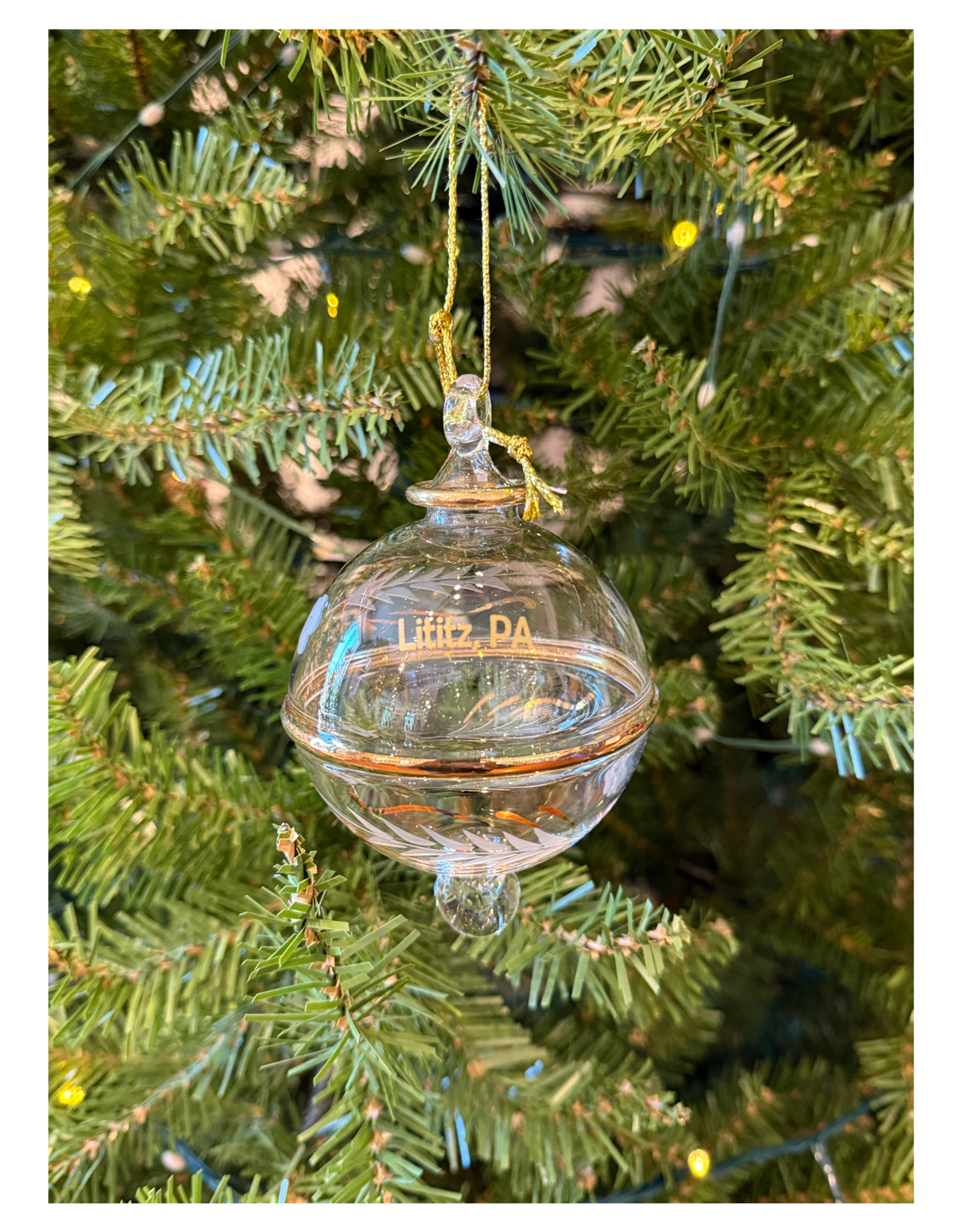 Dandarah Blown Glass Ornament - Delicate Flowers Lititz