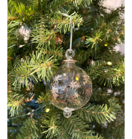 Dandarah Blown Glass Ornament - Silver Stars Lititz