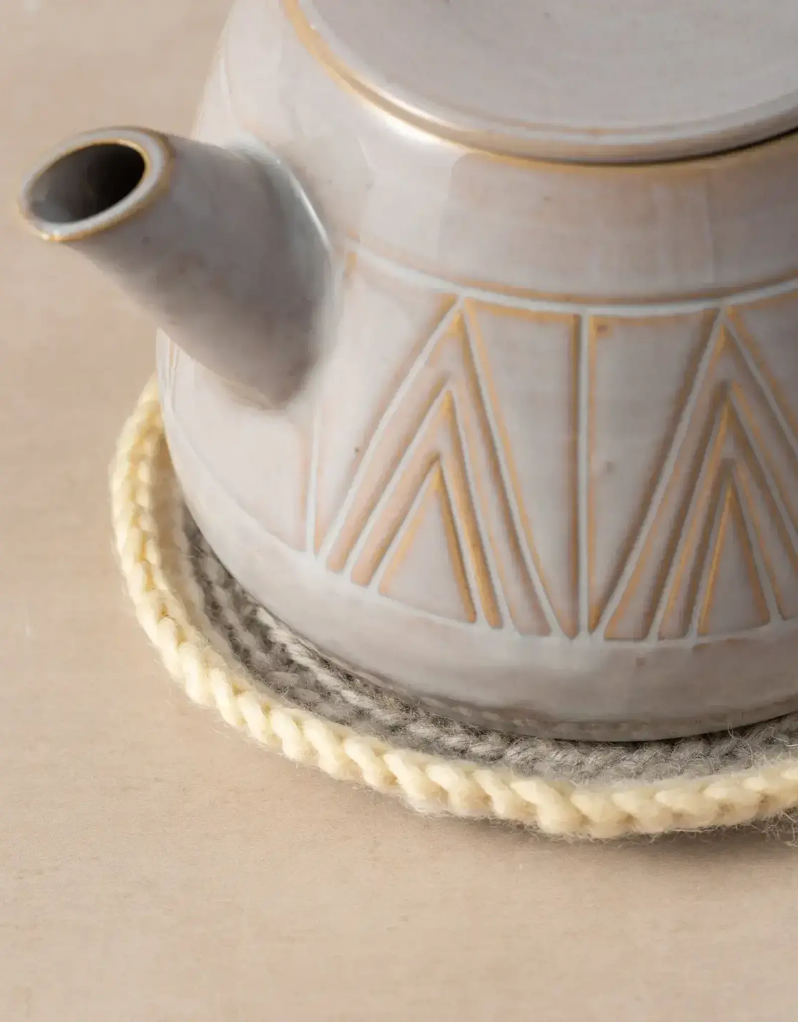 Ten Thousand Villages Watercolor Crocheted Teapot Trivet