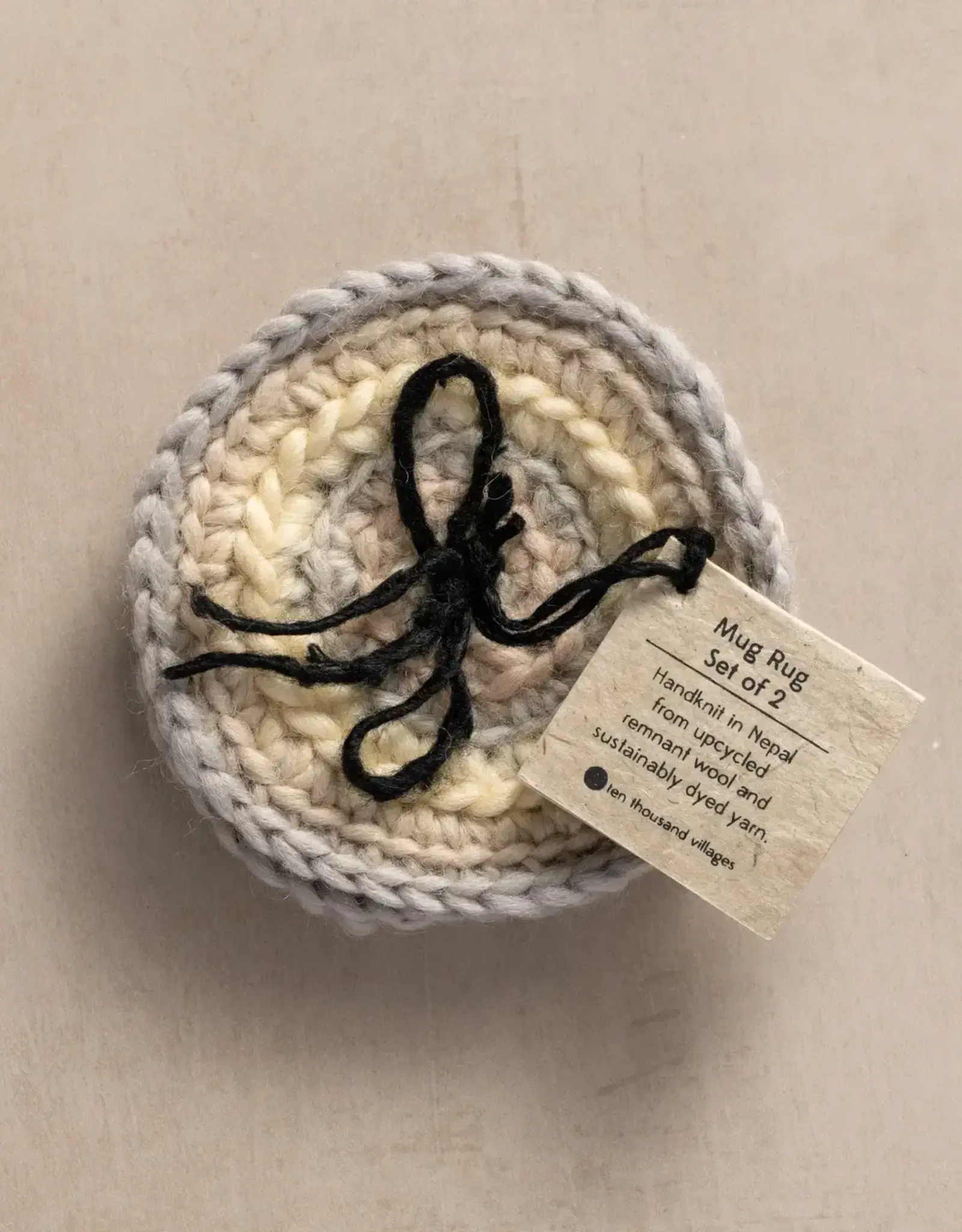 Ten Thousand Villages Watercolor Crocheted Mug Rug